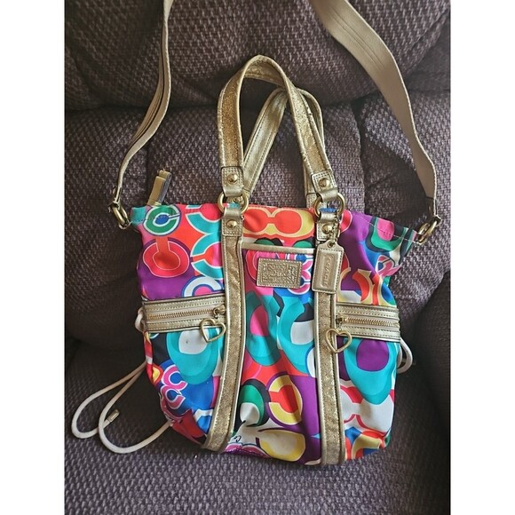 Coach F21361 Poppy Pop Signature C Spotlight Tote Hand/Shoulder Multicolored Bag - Picture 4 of 16